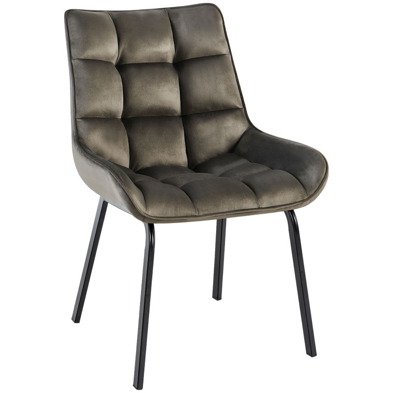Silla Saranda en terciopelo antracita