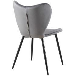 Silla de comedor Maika en terciopelo gris oscuro