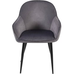 Juego de 2 sillas de comedor Boise en terciopelo gris oscuro