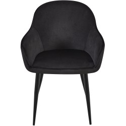 Juego de 2 sillas de comedor Boise en terciopelo negro