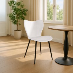 Silla de comedor Maika en terciopelo gris Silla de comedor Maika en terciopelo gris