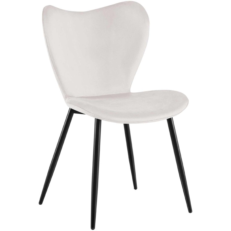 Silla de comedor Maika en terciopelo gris