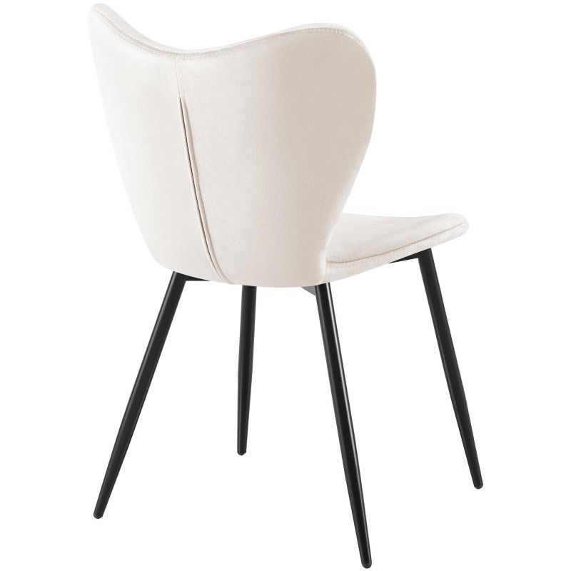 Silla de comedor Maika en terciopelo gris