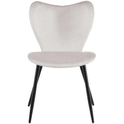 Silla de comedor Maika en terciopelo gris Silla de comedor Maika en terciopelo gris