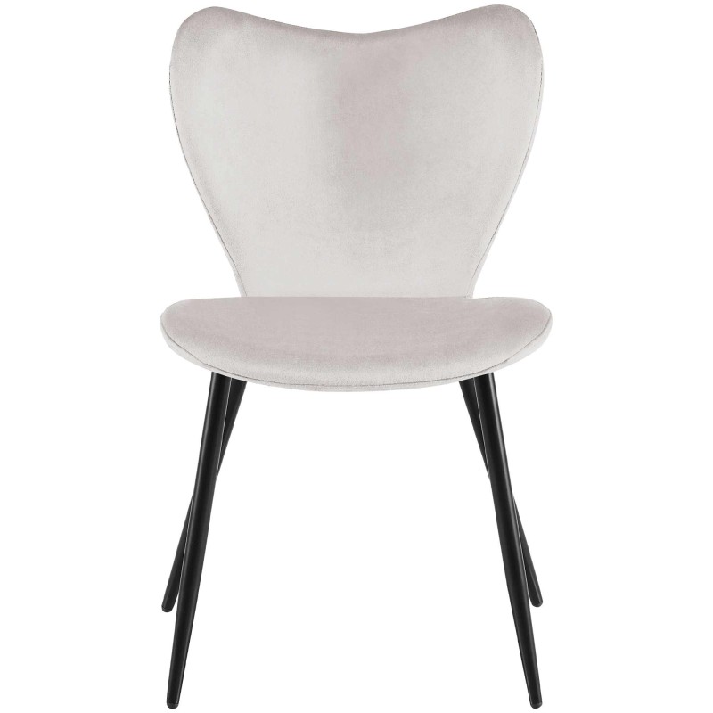 Silla de comedor Maika en terciopelo gris