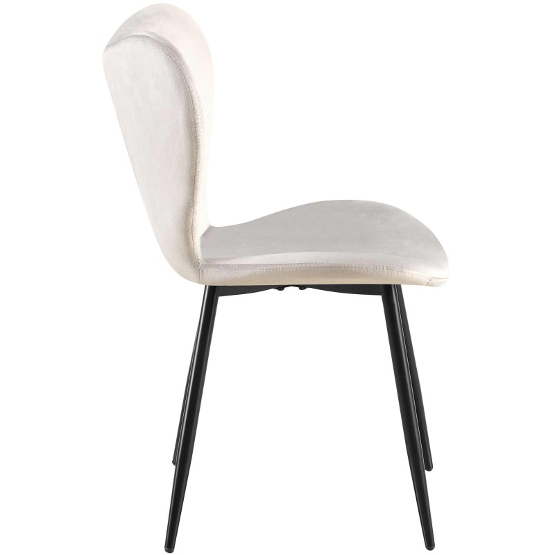 Silla de comedor Maika en terciopelo gris