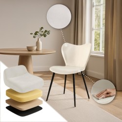 Silla de comedor Maika en terciopelo gris Silla de comedor Maika en terciopelo gris