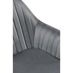 Silla de comedor Welby en terciopelo gris oscuro