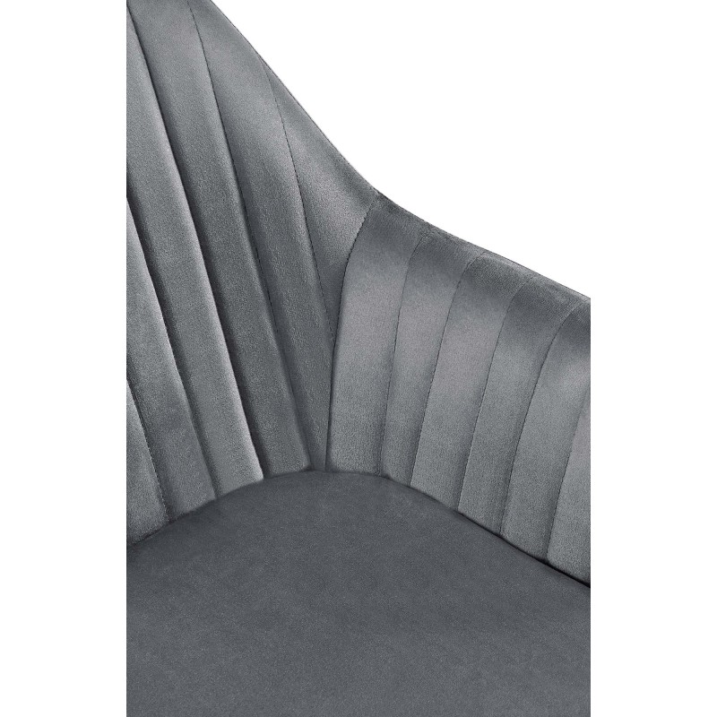 Silla de comedor Welby en terciopelo gris oscuro