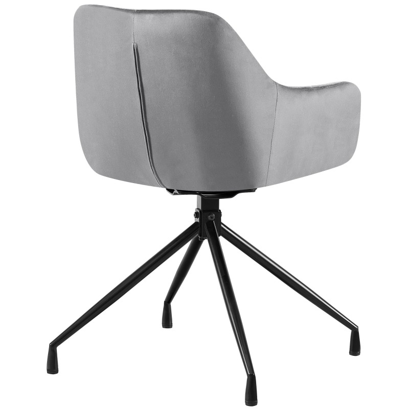 Silla de comedor Welby en terciopelo gris oscuro