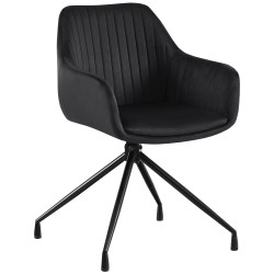 Silla de comedor Welby de terciopelo negro