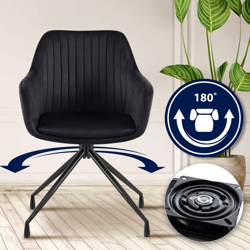 Silla de comedor Welby de terciopelo negro