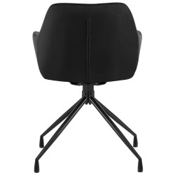 Silla de comedor Welby de terciopelo negro