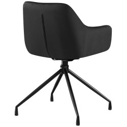 Silla de comedor Welby de terciopelo negro