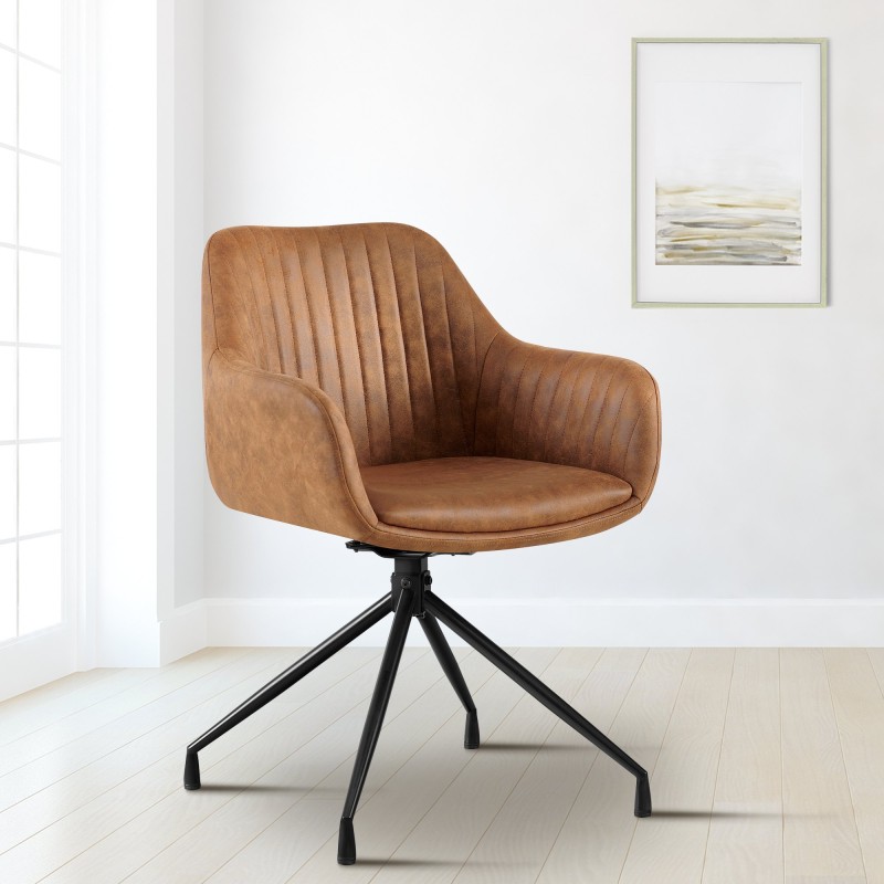 Silla de comedor vintage Welby marrón claro