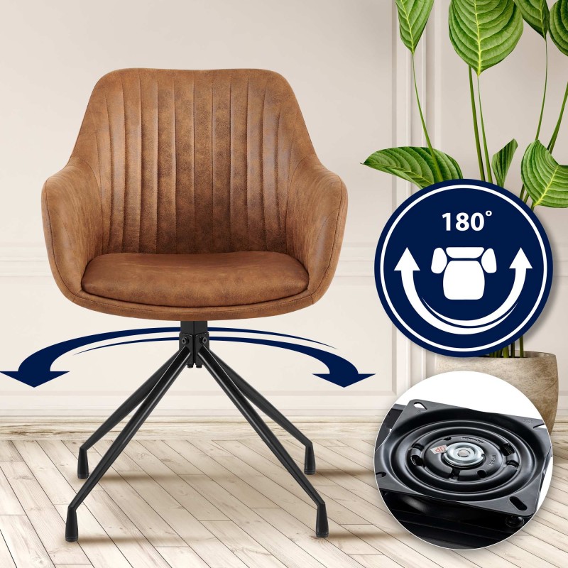 Silla de comedor vintage Welby marrón claro