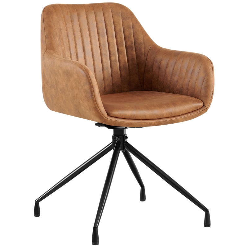 Silla de comedor vintage Welby marrón claro