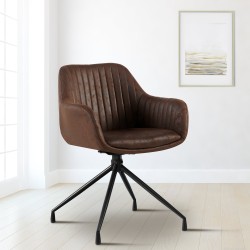 Silla de comedor vintage Welby en marrón oscuro