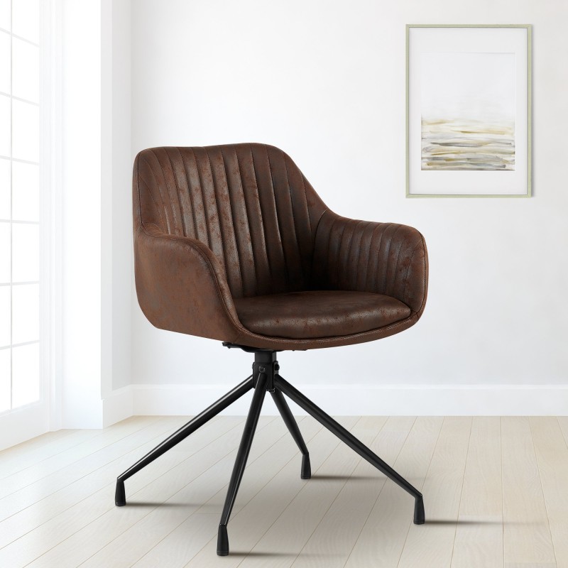 Silla de comedor vintage Welby en marrón oscuro