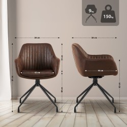 Silla de comedor vintage Welby en marrón oscuro