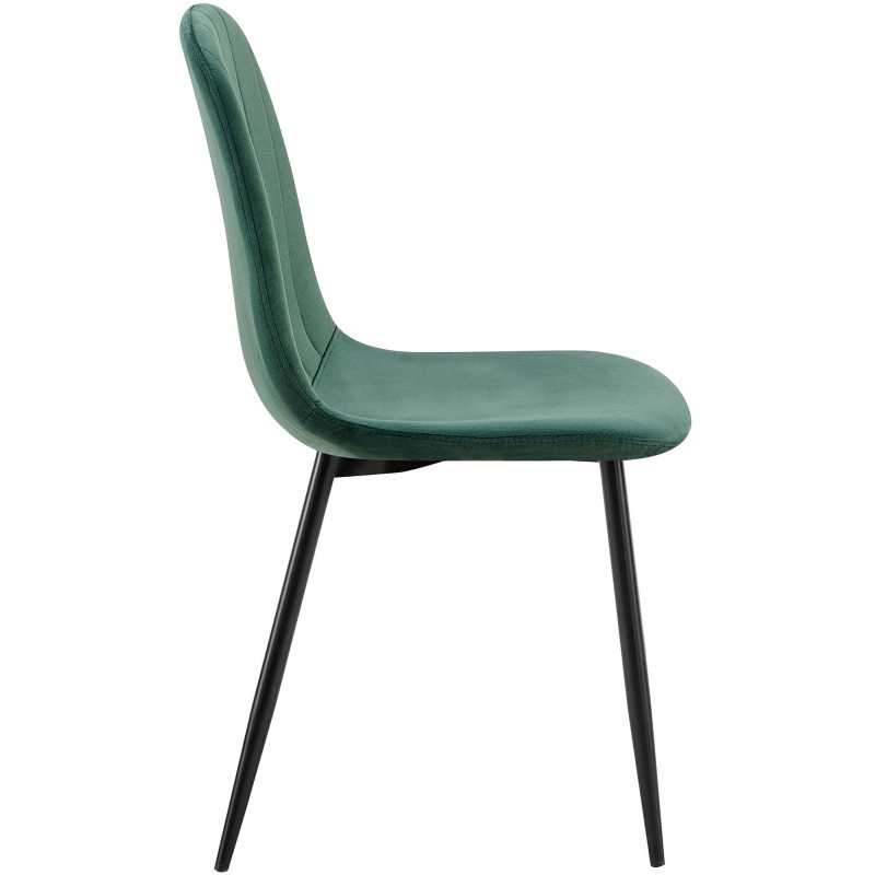 Juego de 4 sillas de comedor Baxter de terciopelo verde