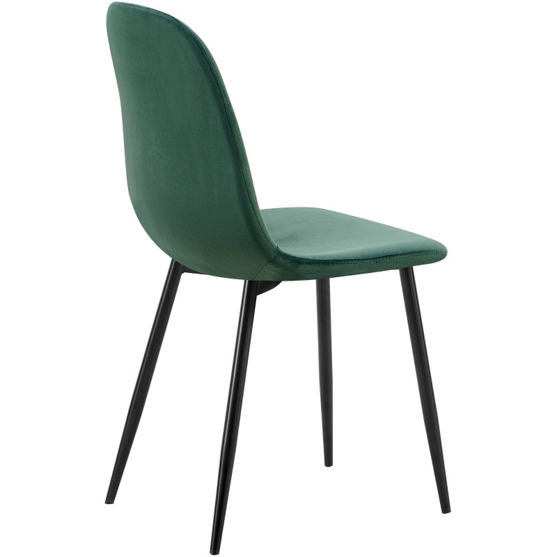 Juego de 4 sillas de comedor Baxter de terciopelo verde