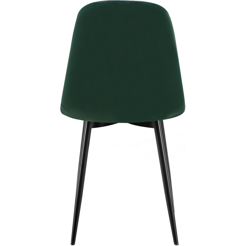Juego de 4 sillas de comedor Baxter de terciopelo verde
