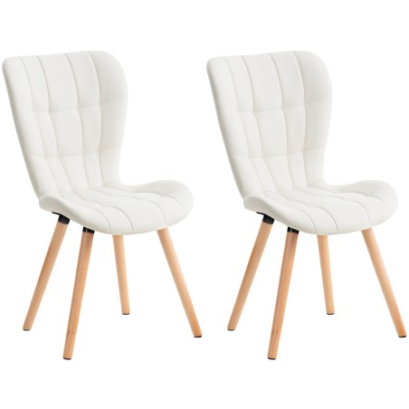 Conjunto de 2 sillas Elda en símil piel color blanco