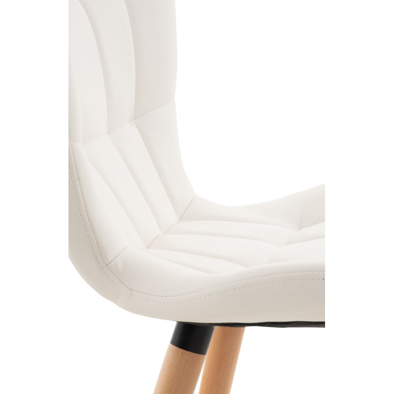 Conjunto de 2 sillas Elda en símil piel color blanco