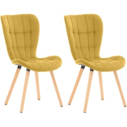 Conjunto de 2 sillas Elda en terciopelo amarillo
