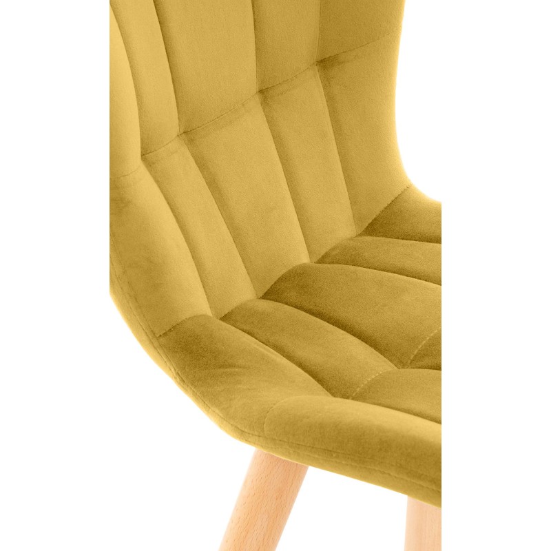 Conjunto de 2 sillas Elda en terciopelo amarillo