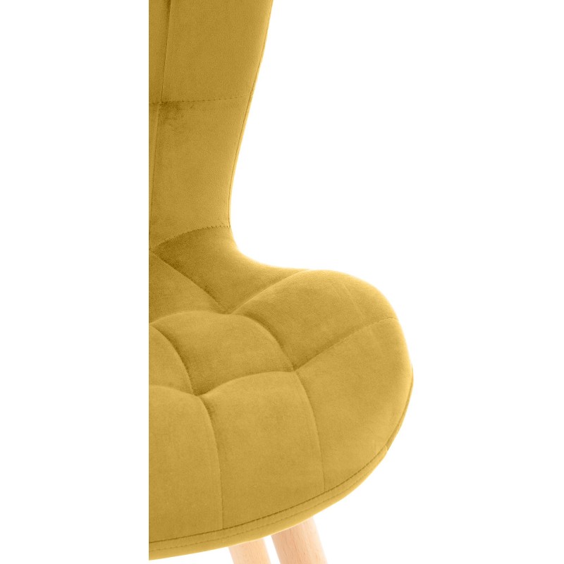 Conjunto de 2 sillas Elda en terciopelo amarillo