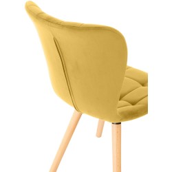 Conjunto de 2 sillas Elda en terciopelo amarillo