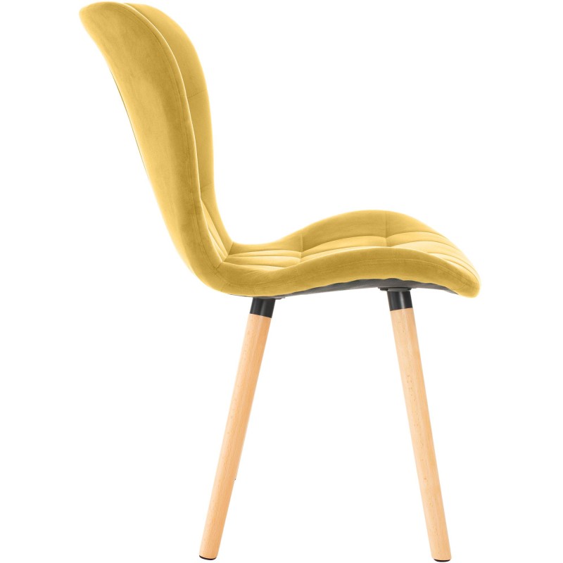 Conjunto de 2 sillas Elda en terciopelo amarillo