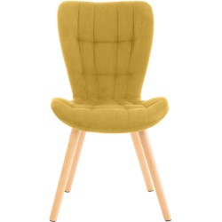Conjunto de 2 sillas Elda en terciopelo amarillo