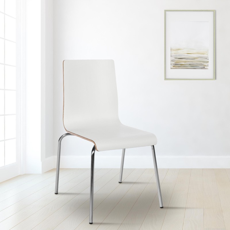 Silla de comedor blanca Gahanna