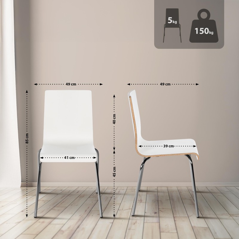 Silla de comedor blanca Gahanna