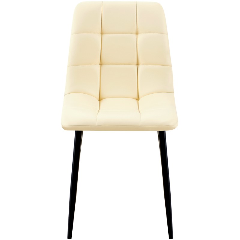 Juego de 4 sillas de comedor Antibes en piel sintética color crema
