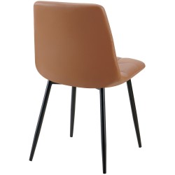 Juego de 4 sillas de comedor Antibes en piel sintética marrón oscuro