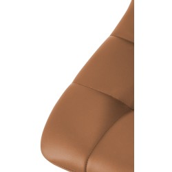 Juego de 4 sillas de comedor Antibes en piel sintética marrón oscuro