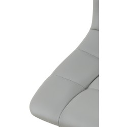 Juego de 4 sillas de comedor Antibes en piel sintética gris claro