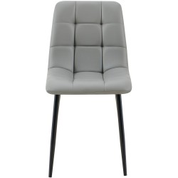 Juego de 4 sillas de comedor Antibes en piel sintética gris claro
