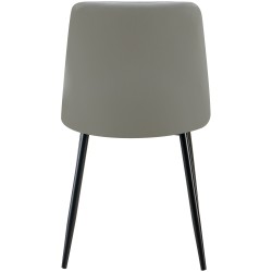 Juego de 4 sillas de comedor Antibes en piel sintética gris claro