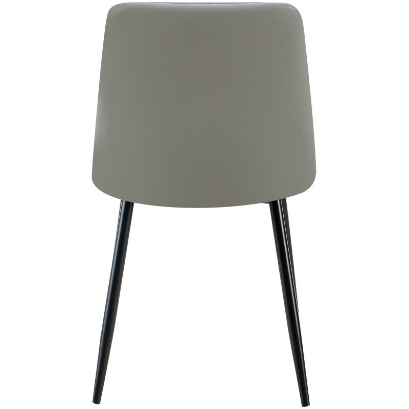 Juego de 4 sillas de comedor Antibes en piel sintética gris claro