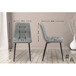 Juego de 4 sillas de comedor Antibes en piel sintética gris claro