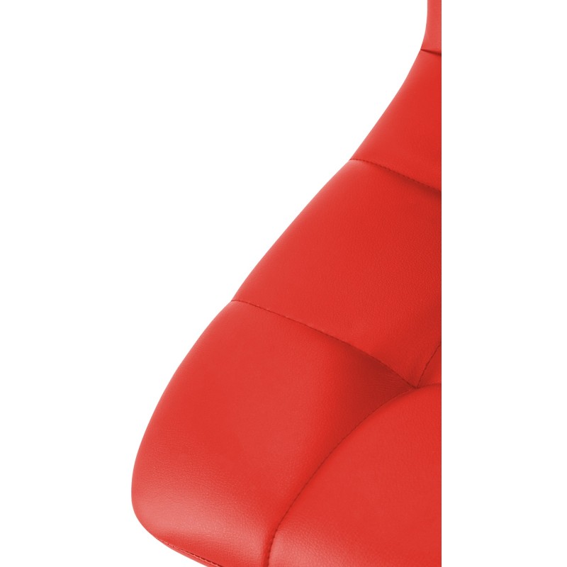 Juego de 4 sillas de comedor Antibes de piel sintética roja