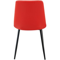 Juego de 4 sillas de comedor Antibes de piel sintética roja