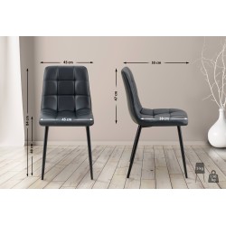 Juego de 4 sillas de comedor Antibes en piel sintética negra