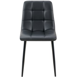 Juego de 4 sillas de comedor Antibes en piel sintética negra