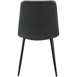 Juego de 4 sillas de comedor Antibes en piel sintética negra